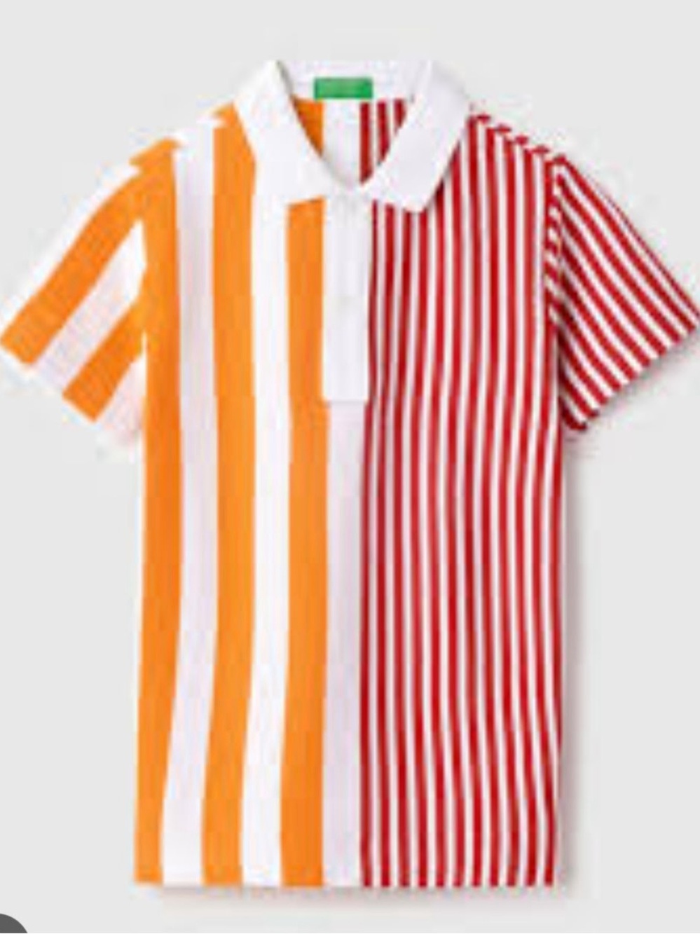 United Colors Of Benetton Orange & Red Striped Polo